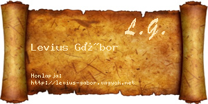 Levius Gábor névjegykártya